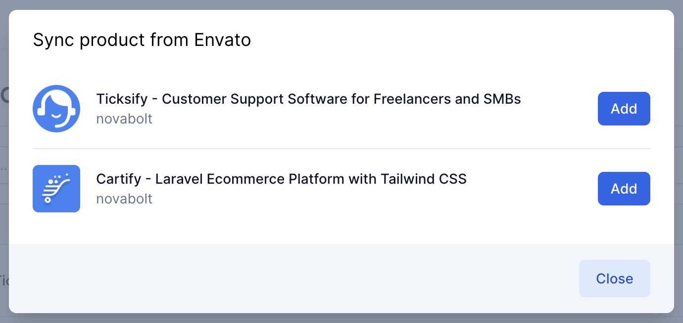 Import product from Envato